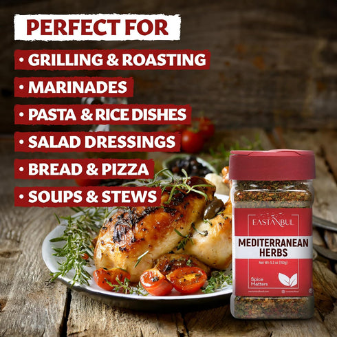 Eastanbul Mediterranean Spice Blend, 5.29oz Mediterranean Seasoning, Mediterranean Herb & Salt Blend, Mediterranean Spiced Sea Salt, Mediterranean...